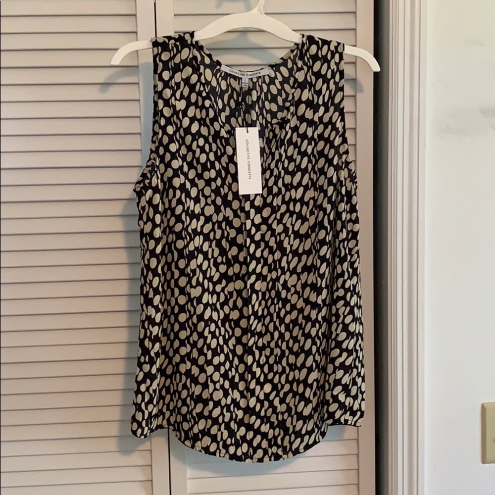 Sleeveless Print Blouse